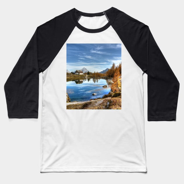 House on the lake Baseball T-Shirt by IOANNISSKEVAS